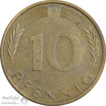 سکه 10 فینیگ 1973F جمهوری فدرال - AU50 - آلمان