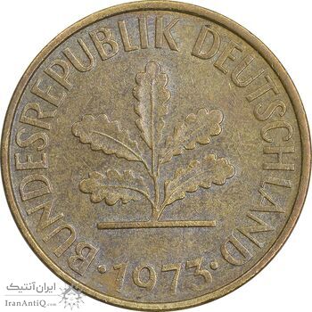 سکه 10 فینیگ 1973F جمهوری فدرال - AU50 - آلمان