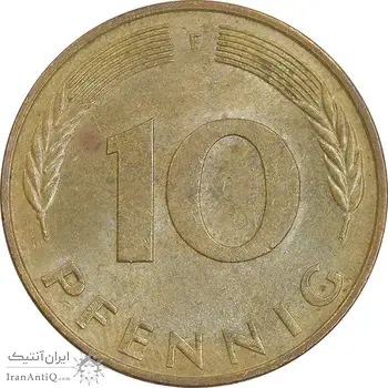 سکه 10 فینیگ 1976F جمهوری فدرال - MS61 - آلمان