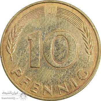 سکه 10 فینیگ 1976J جمهوری فدرال - EF45 - آلمان