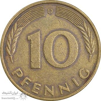 سکه 10 فینیگ 1980D جمهوری فدرال - EF40 - آلمان