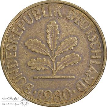 سکه 10 فینیگ 1980D جمهوری فدرال - EF40 - آلمان