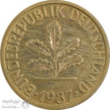 سکه 10 فینیگ 1987D جمهوری فدرال - AU50 - آلمان