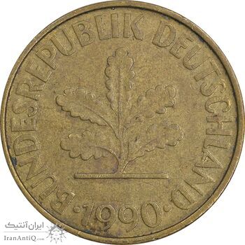 سکه 10 فینیگ 1990A جمهوری فدرال - EF45 - آلمان