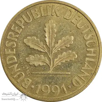 سکه 10 فینیگ 1991J جمهوری فدرال - EF45 - آلمان