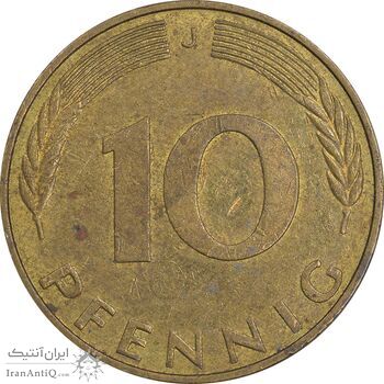 سکه 10 فینیگ 1991J جمهوری فدرال - AU50 - آلمان