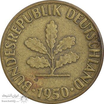 سکه 5 فینیگ 1950G جمهوری فدرال - EF45 - آلمان