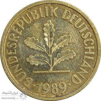 سکه 5 فینیگ 1989F جمهوری فدرال - EF45 - آلمان