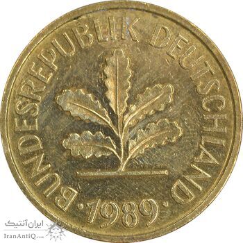 سکه 5 فینیگ 1989D جمهوری فدرال - EF45 - آلمان