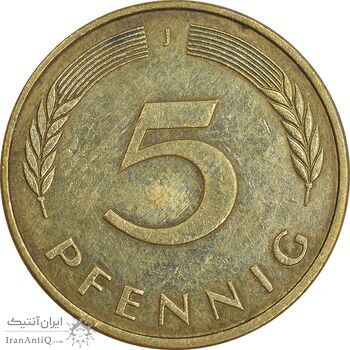 سکه 5 فینیگ 1989J جمهوری فدرال - EF45 - آلمان