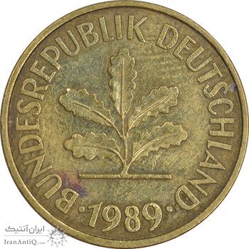 سکه 5 فینیگ 1989J جمهوری فدرال - EF45 - آلمان