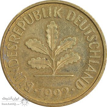 سکه 5 فینیگ 1992F جمهوری فدرال - EF45 - آلمان
