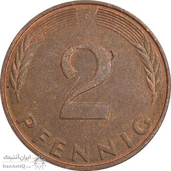 سکه 2 فینیگ 1984F جمهوری فدرال - EF45 - آلمان