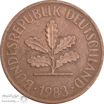 سکه 2 فینیگ 1983J جمهوری فدرال - EF45 - آلمان