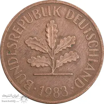 سکه 2 فینیگ 1983J جمهوری فدرال - EF45 - آلمان