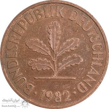 سکه 2 فینیگ 1982F جمهوری فدرال - EF45 - آلمان