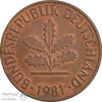 سکه 2 فینیگ 1981F جمهوری فدرال - AU55 - آلمان