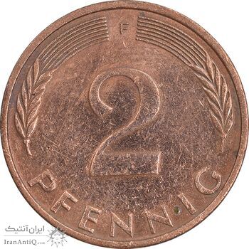 سکه 2 فینیگ 1974F جمهوری فدرال - EF45 - آلمان