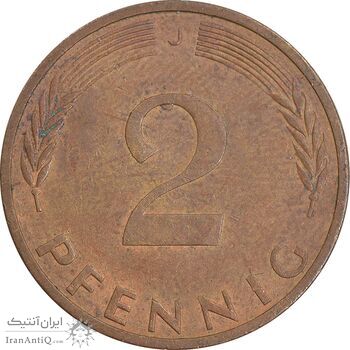 سکه 2 فینیگ 1974J جمهوری فدرال - AU50 - آلمان