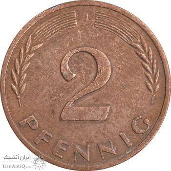 سکه 2 فینیگ 1971J جمهوری فدرال - EF45 - آلمان