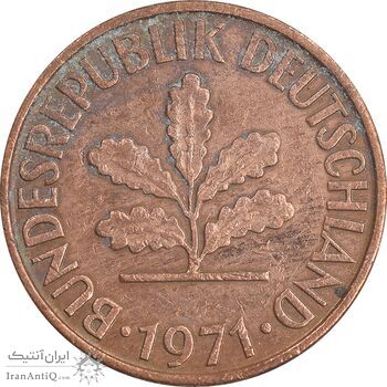 سکه 2 فینیگ 1971J جمهوری فدرال - EF45 - آلمان