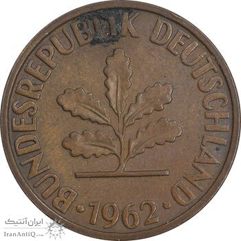 سکه 2 فینیگ 1962G جمهوری فدرال - EF45 - آلمان