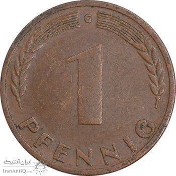 سکه 1 فینیگ 1950G جمهوری فدرال - EF45 - آلمان