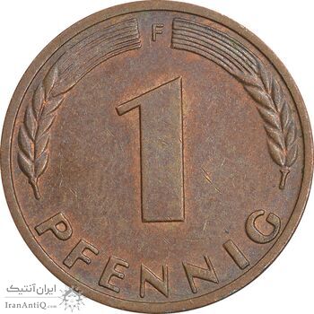 سکه 1 فینیگ 1966F جمهوری فدرال - EF45 - آلمان