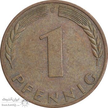 سکه 1 فینیگ 1968G جمهوری فدرال - EF45 - آلمان