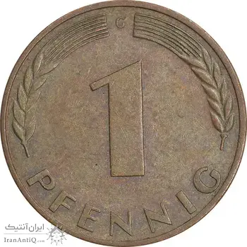 سکه 1 فینیگ 1968G جمهوری فدرال - EF45 - آلمان