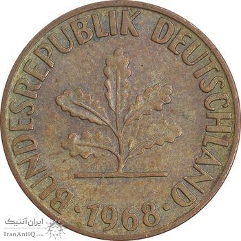 سکه 1 فینیگ 1968G جمهوری فدرال - EF45 - آلمان