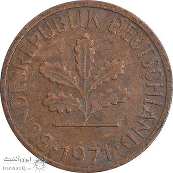 سکه 1 فینیگ 1971F جمهوری فدرال - EF45 - آلمان