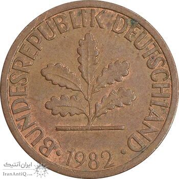 سکه 1 فینیگ 1982F جمهوری فدرال - EF45 - آلمان