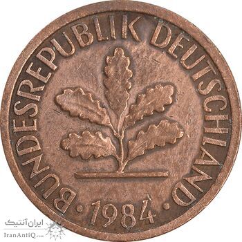 سکه 1 فینیگ 1984F جمهوری فدرال - EF45 - آلمان