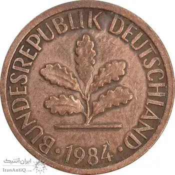 سکه 1 فینیگ 1984F جمهوری فدرال - EF45 - آلمان