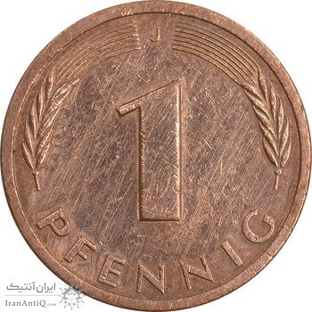 سکه 1 فینیگ 1988J جمهوری فدرال - EF45 - آلمان