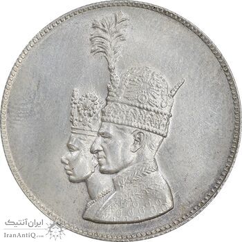 مدال نقره جشن تاجگذاری 1346 - MS61 - محمد رضا شاه