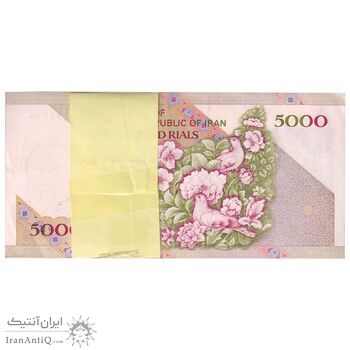 بسته اسکناس 5000 ریال امام (مظاهری - نوربخش) - UNC - جمهوری اسلامی