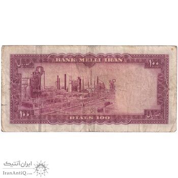 اسکناس 100 ریال 1333 - تک - VF25 - محمد رضا شاه