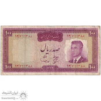 اسکناس 100 ریال 1342 - تک - VF20 - محمد رضا شاه