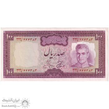 اسکناس 100 ریال (آموزگار - جهانشاهی) - تک - UNC61 - محمد رضا شاه