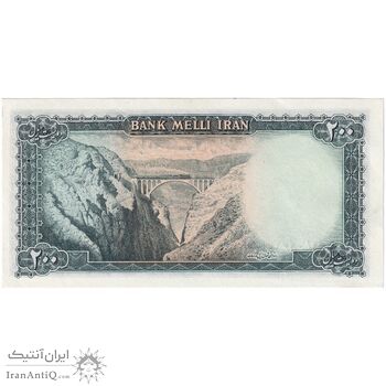 اسکناس 200 ریال سری سوم - تک - UNC62 - محمد رضا شاه