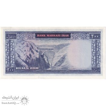 اسکناس 200 ریال (آموزگار - جهانشاهی) - تک - UNC61 - محمد رضا شاه