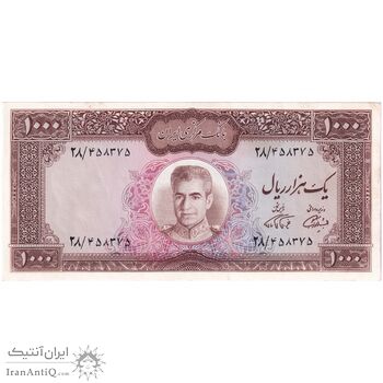 اسکناس 1000 ریال (آموزگار - فرمان فرماییان) - تک - UNC62 - محمد رضا شاه