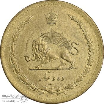 سکه 10 دینار 1317 برنز - MS62 - رضا شاه
