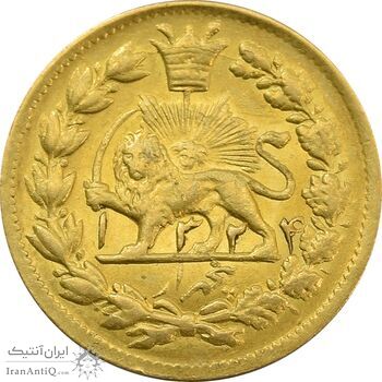 سکه طلا 5000 دینار 1324 خطی - MS63 - محمدعلی شاه
