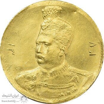 سکه طلا 5000 دینار 1327 تصویری - MS62 - محمدعلی شاه