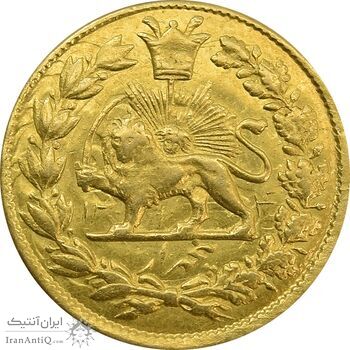 سکه طلا 5000 دینار 1314 خطی (تاریخ باز) - MS62 - مظفرالدین شاه