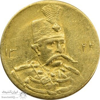 سکه طلا 5000 دینار 1322 تصویری - AU55 - مظفرالدین شاه