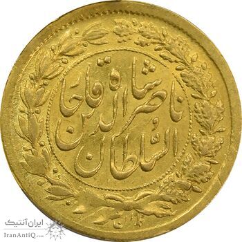 سکه طلا 5000 دینار 1305 تصویری - MS62 - ناصرالدین شاه